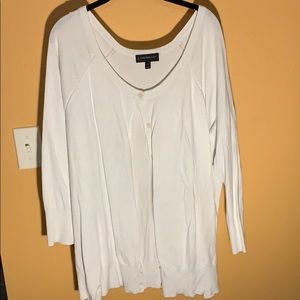 3/4 sleeved white cardigan
